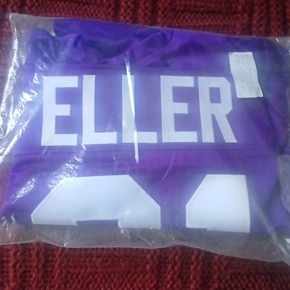 Carl Eller (purple people eaters) signed football jersey MN Vikings.